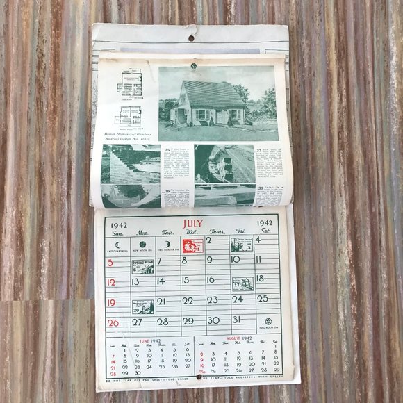 Home Builder 1942 Year Calendar with House Building Guide SM Simpson Kelowna - Picture 5 of 5